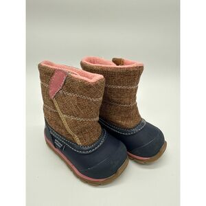 See Kai Run Kids Brown Pink Navy Rain & Snow Boots